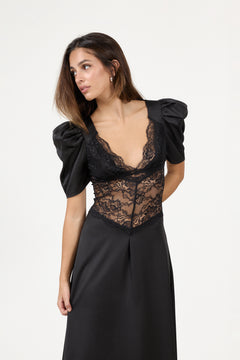 Francis Lace Midi Dress - Black