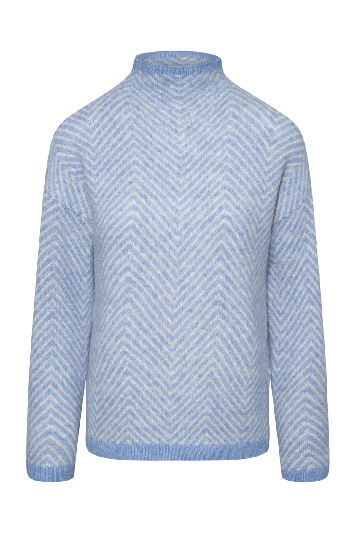 Lulu Ls Herringbone Knit High Neck - Granada Sky Birch