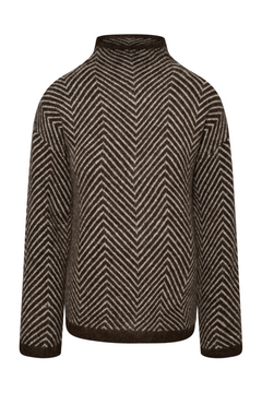 Lulu Ls Herringbone Knit High Neck - Delicioso Birch