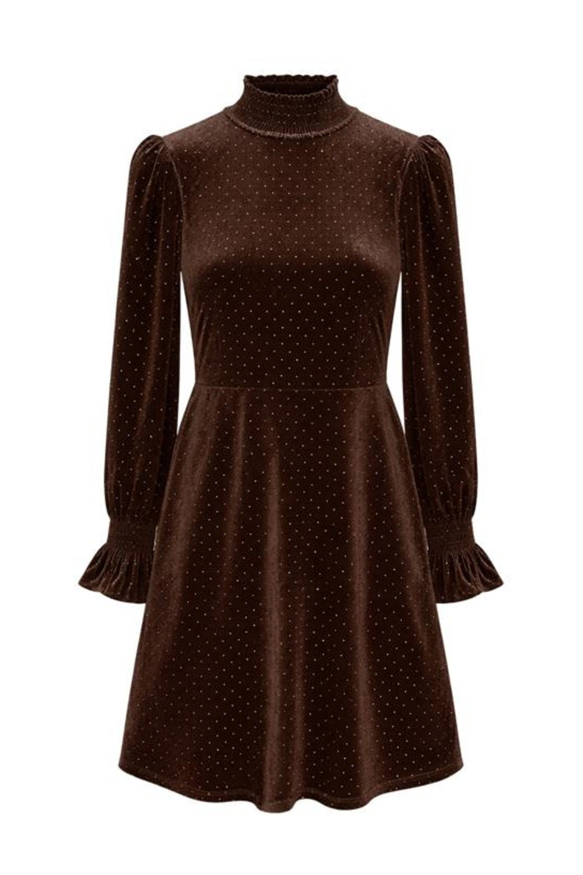 Yasriva Ls High Neck Velvet Dress - Carafe