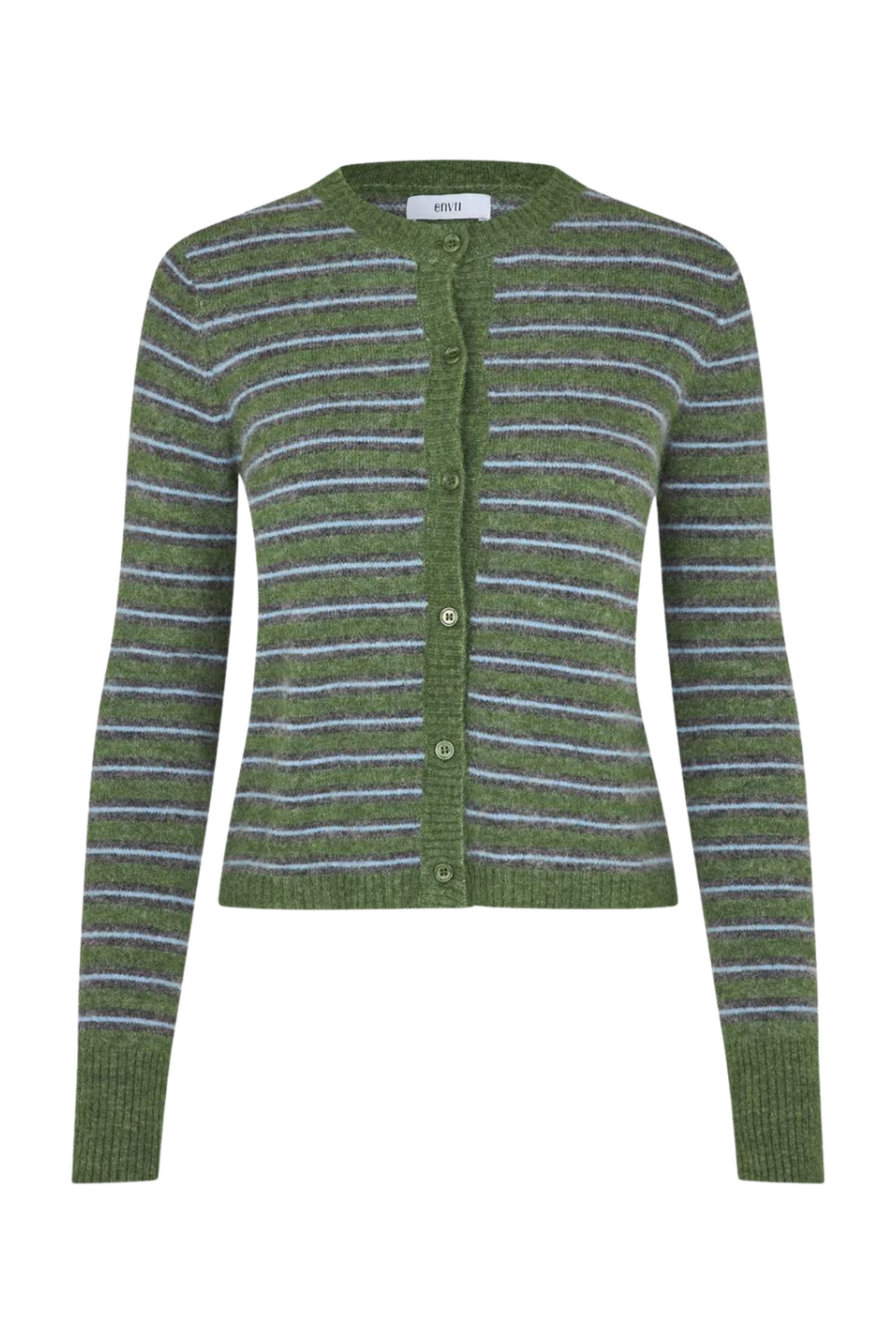 Enada Ls Cardigan St 7216 - Chive Stripe