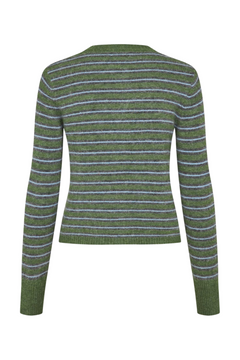Enada Ls Cardigan St 7216 - Chive Stripe