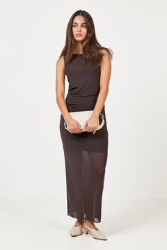 Ennicola Tank Long Dress 7386 - Chocolate Torte