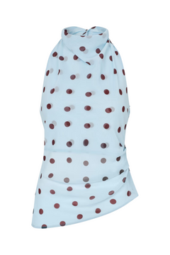 Enyarsi Tie Top 7349 - Blue Maroon Polka Dot