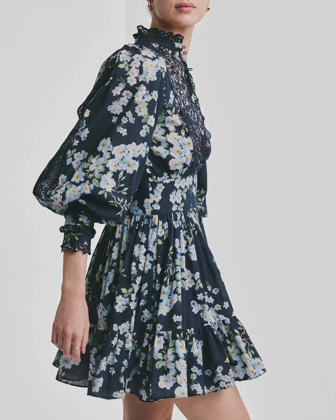 Cotton Slub Mini Dress - Cherry Blossom