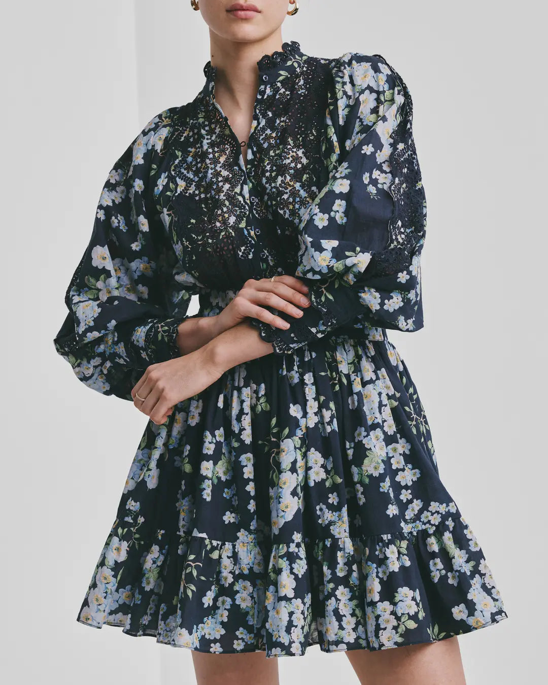 Cotton Slub Mini Dress - Cherry Blossom