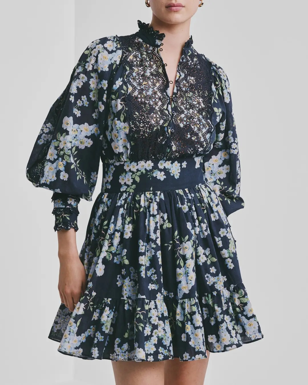 Cotton Slub Mini Dress - Cherry Blossom