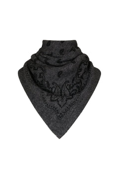 Adelina Paisley Knit Scarf - Antracit Melange