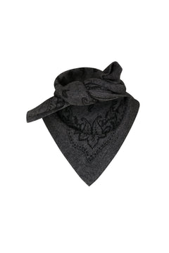 Adelina Paisley Knit Scarf - Antracit Melange