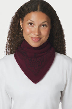 Adelina Paisley Knit Scarf - Wine