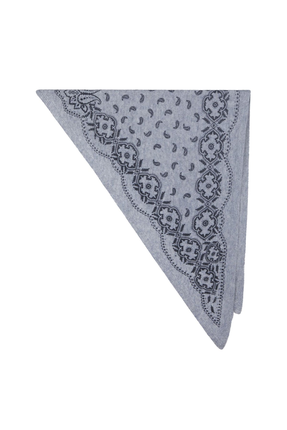 Lolana Paisley Knit Scarf - Grey Melange