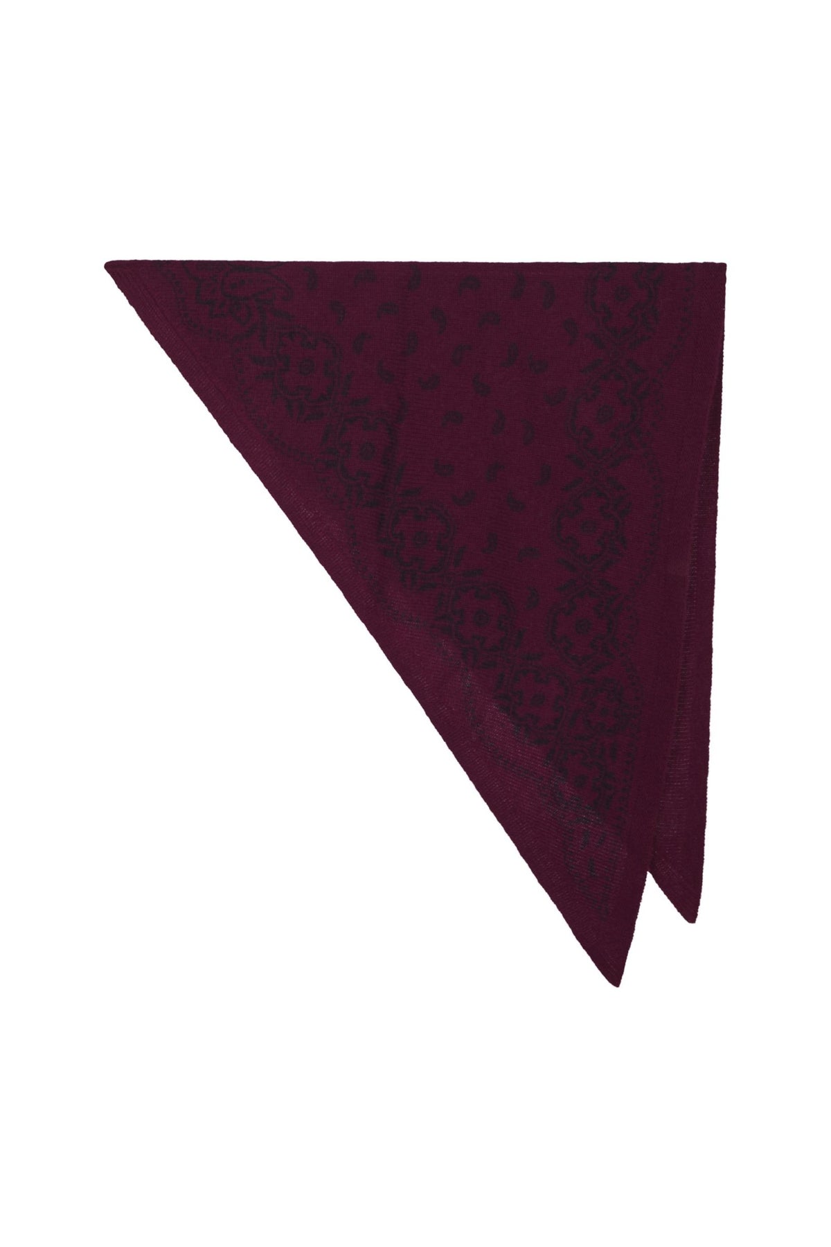 Lolana Paisley Knit Scarf - Wine