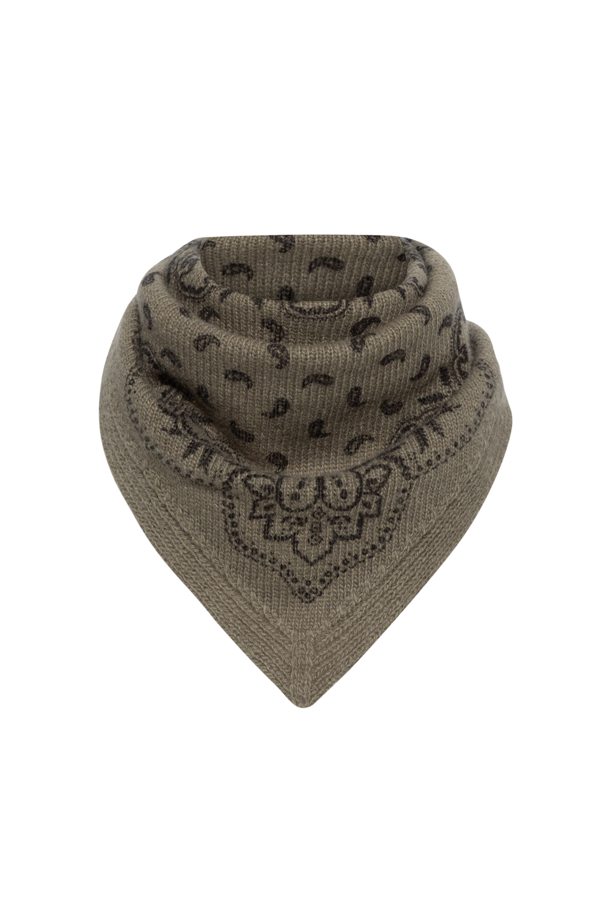 Ariya Paisley Knit Scarf - Army