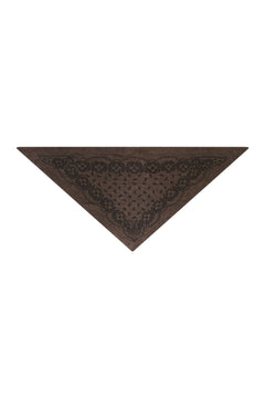 Ariya Paisley Knit Scarf - Brown Melange