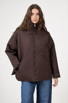 Oversized Quilted Jacket - Chocolate