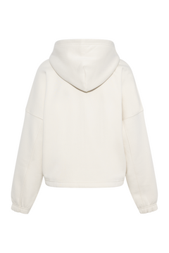 Varsity Sweat Zip Hood - Cream