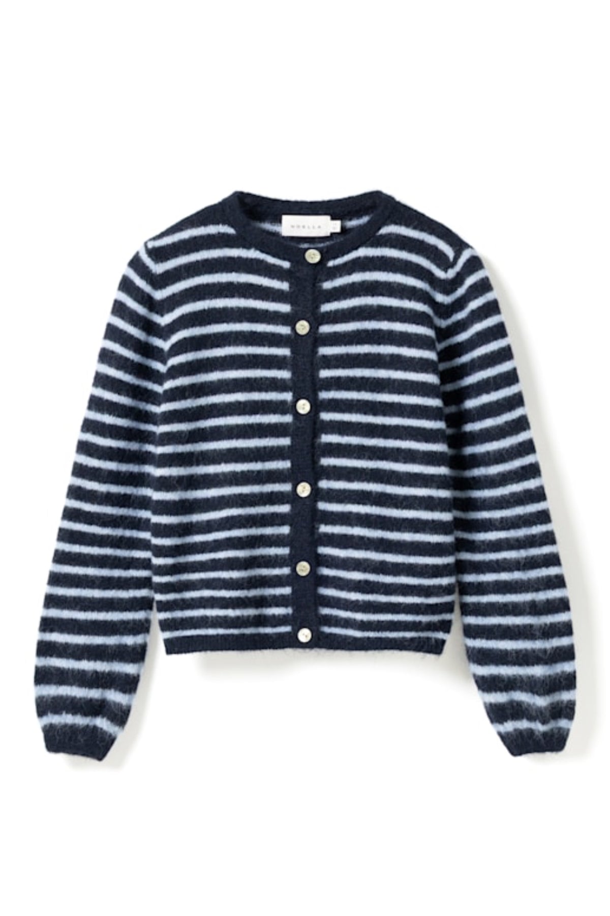N-Mertice Knit Cardigan - Blue Stripe