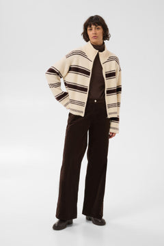 Camiriapw Pullover - Off White W. Brown Stripes