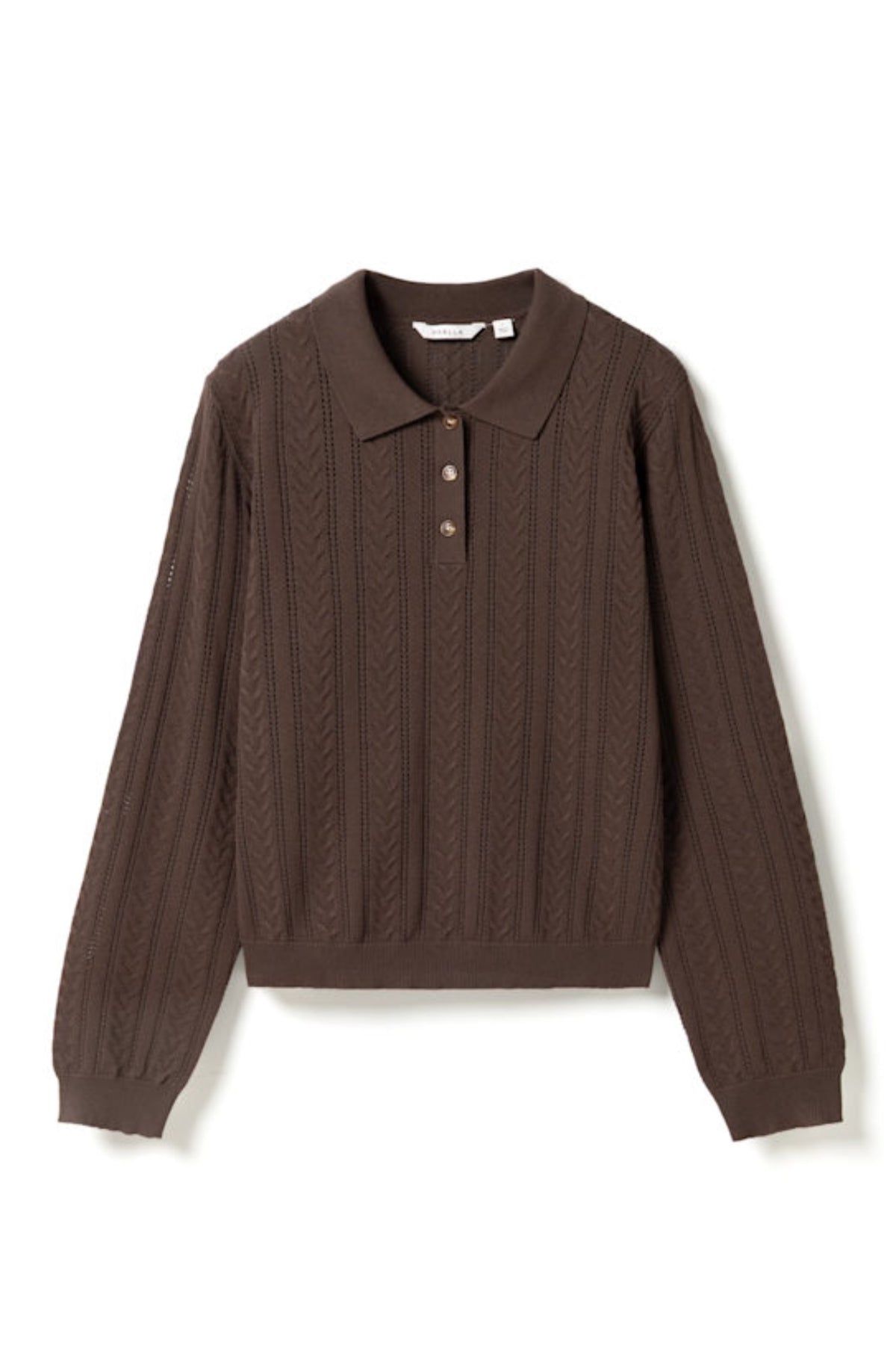 N-Mecca Ls Knit Polo - Coffee