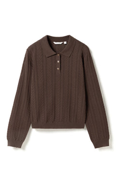 N-Mecca Ls Knit Polo - Coffee