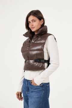 Bonnie Down Vest - Dark Brown
