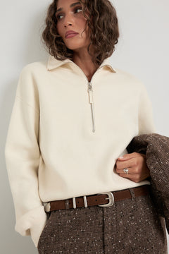 Beau Suede Leather Belt - Cognac W/matte Silver
