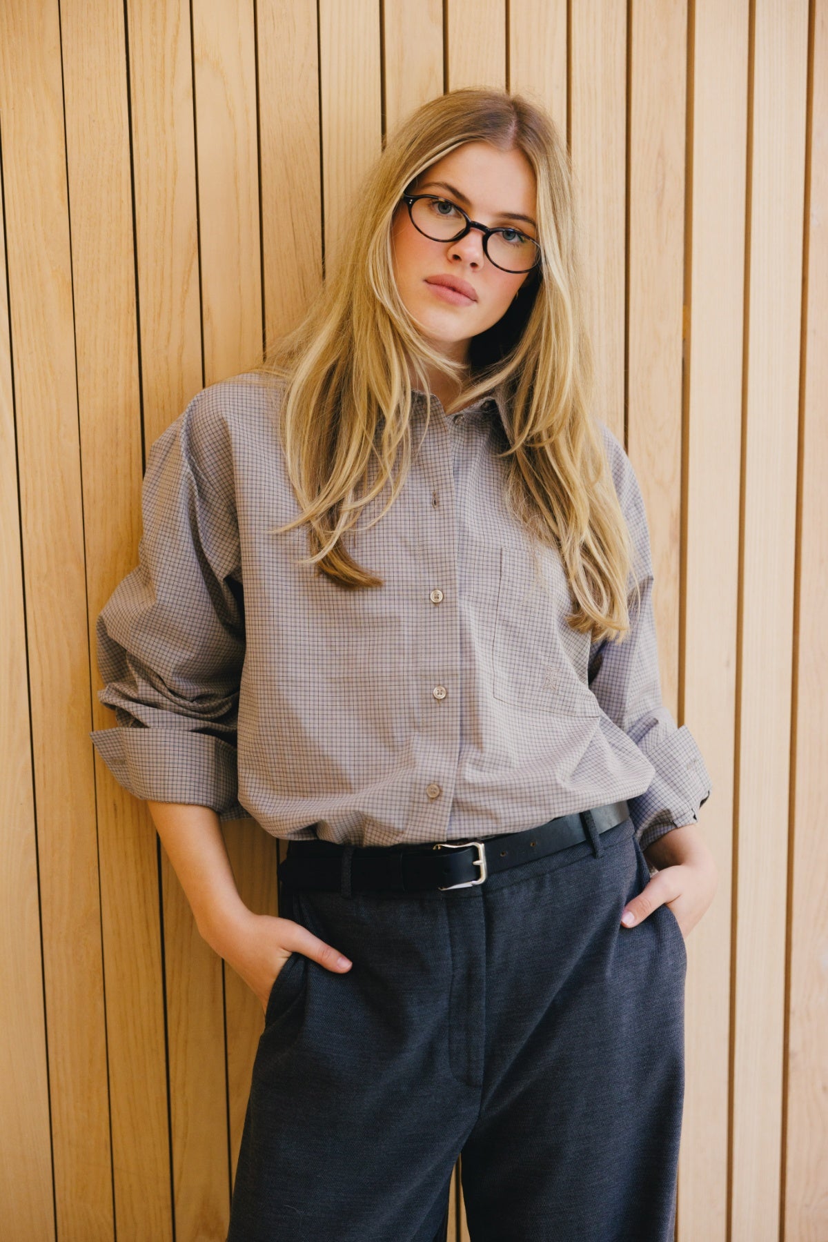 Mathilde Check Shirt - Beige