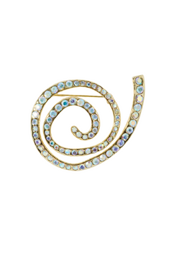 Diamond Dahlia Brooch - Gold