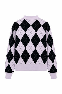Lovemycras Pullover - Black Argyle