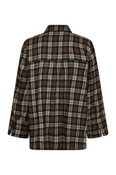 Dita Flannel Check Shirt - Dark Taupe