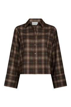 Jaylin Flannel Check Shirt - Dark Taupe