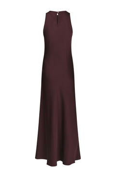 Celinie Heavy Sateen Dress - Burgundy