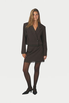 Brigitte Structure Lace Skirt - Dark Brown