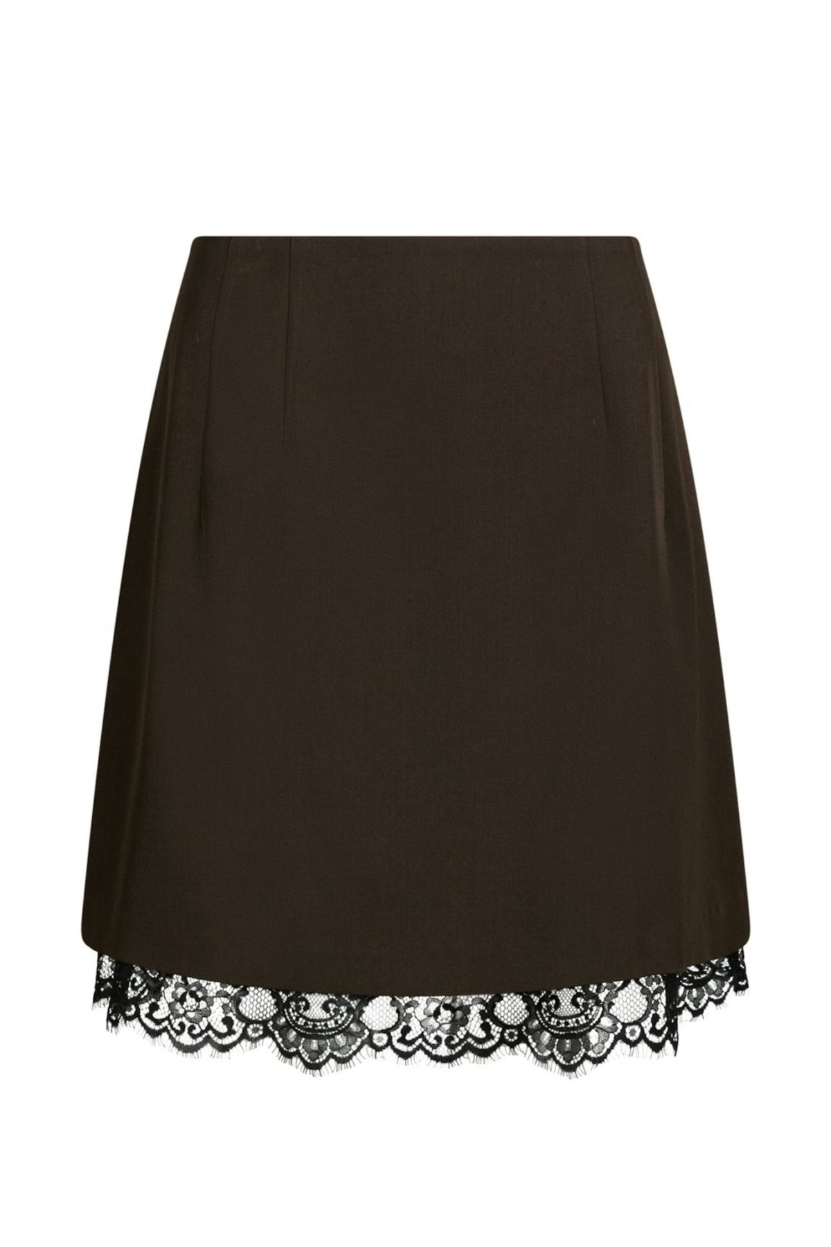 Brigitte Structure Lace Skirt - Dark Brown