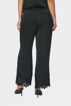 Emery Heavy Sateen Lace Pants - Black