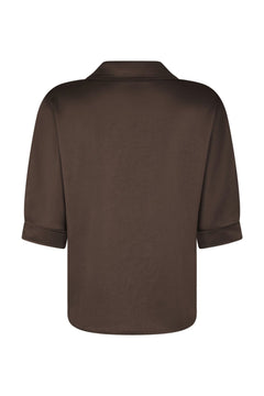 Carm Heavy Sateen Shirt - Dark Brown