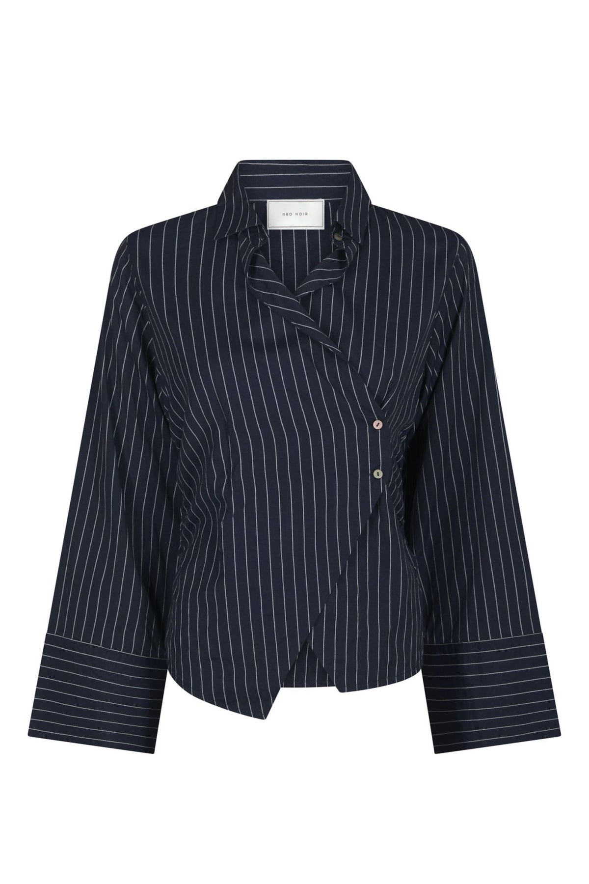 Fenli Slim Stripe Shirt - Navy
