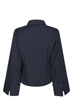 Fenli Slim Stripe Shirt - Navy