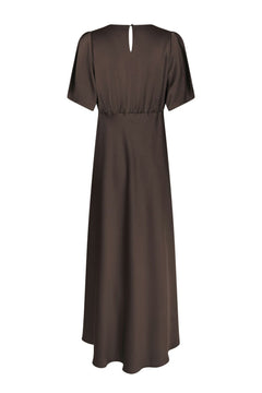 Zelina Heavy Sateen Dress - Dark Brown
