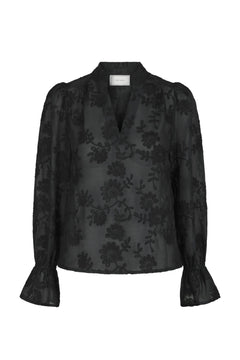 Amara Emb. Blouse - Black