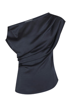 Mabelle Heavy Sateen Top - Midnight Blue