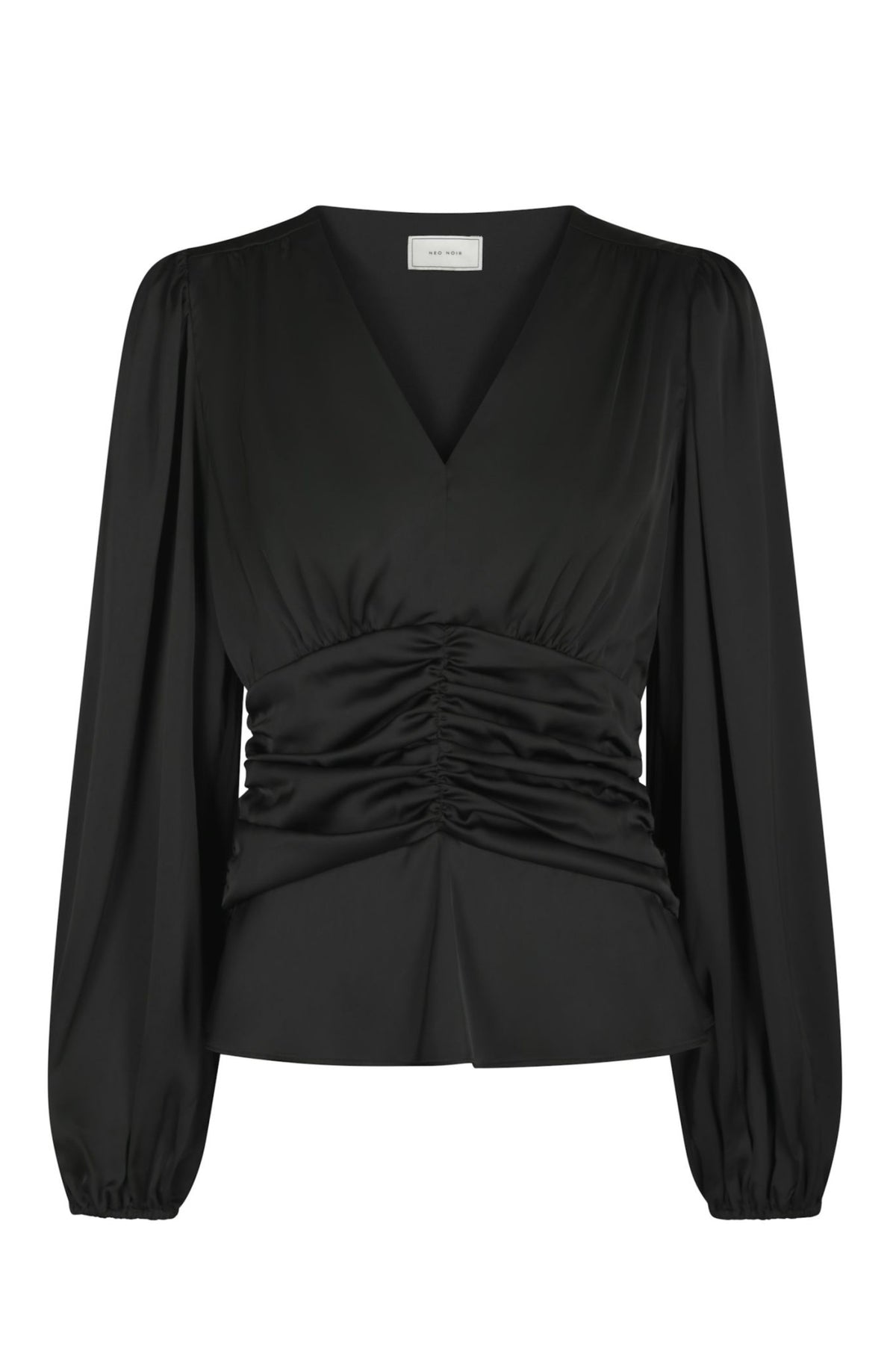 Pascal Drapy Satin Blouse - Black
