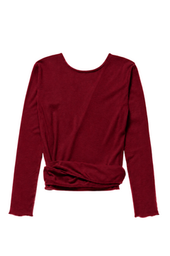 Basic Wrap Sweater - Dark Berry