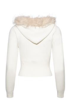 Knit Juicy Diamante Hoodie With Fur Trim - Sugar Swizzle