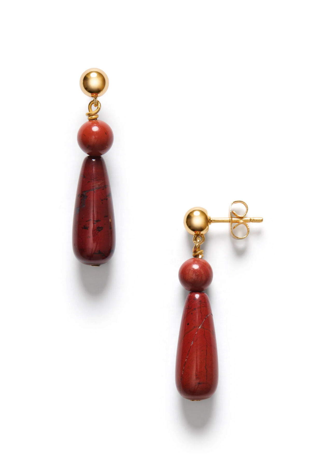 Hot Drops Earrings - Red Jasper