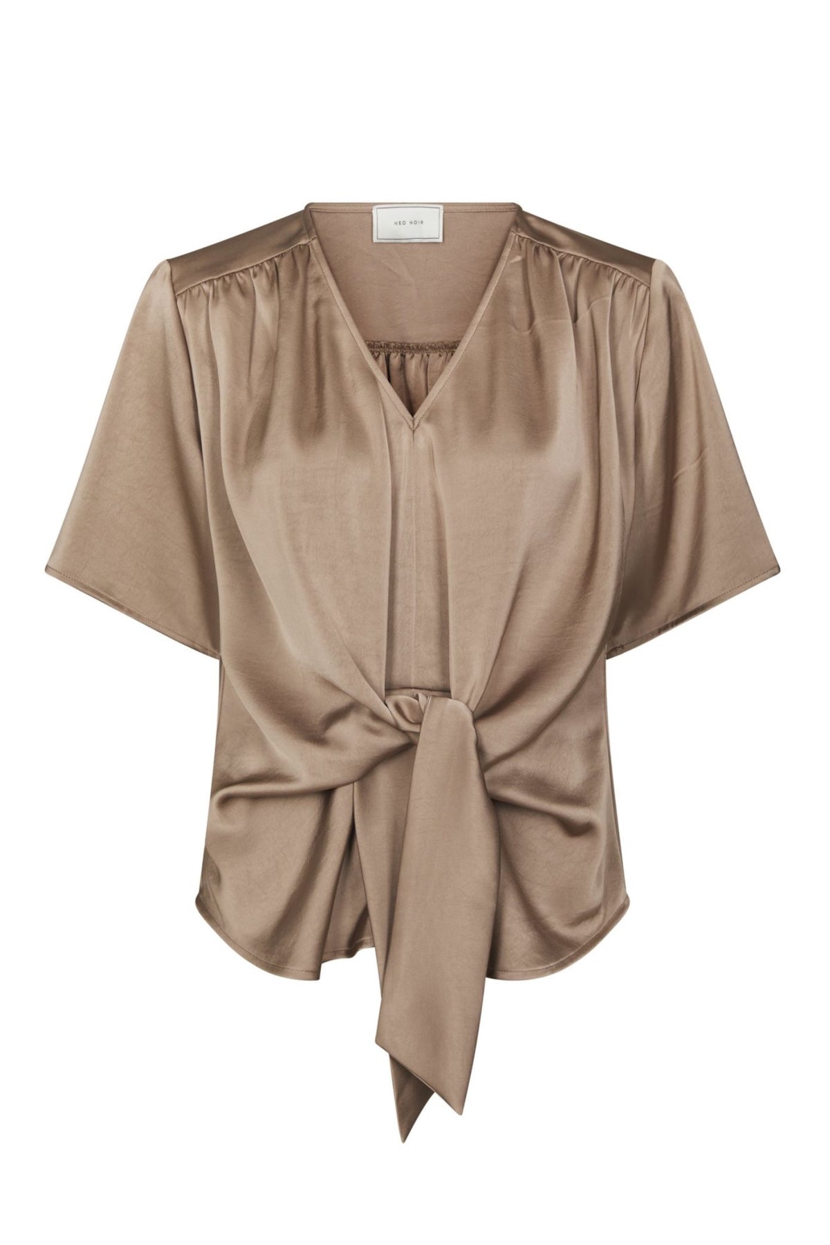 Casadia Heavy Sateen Blouse - Dark Taupe