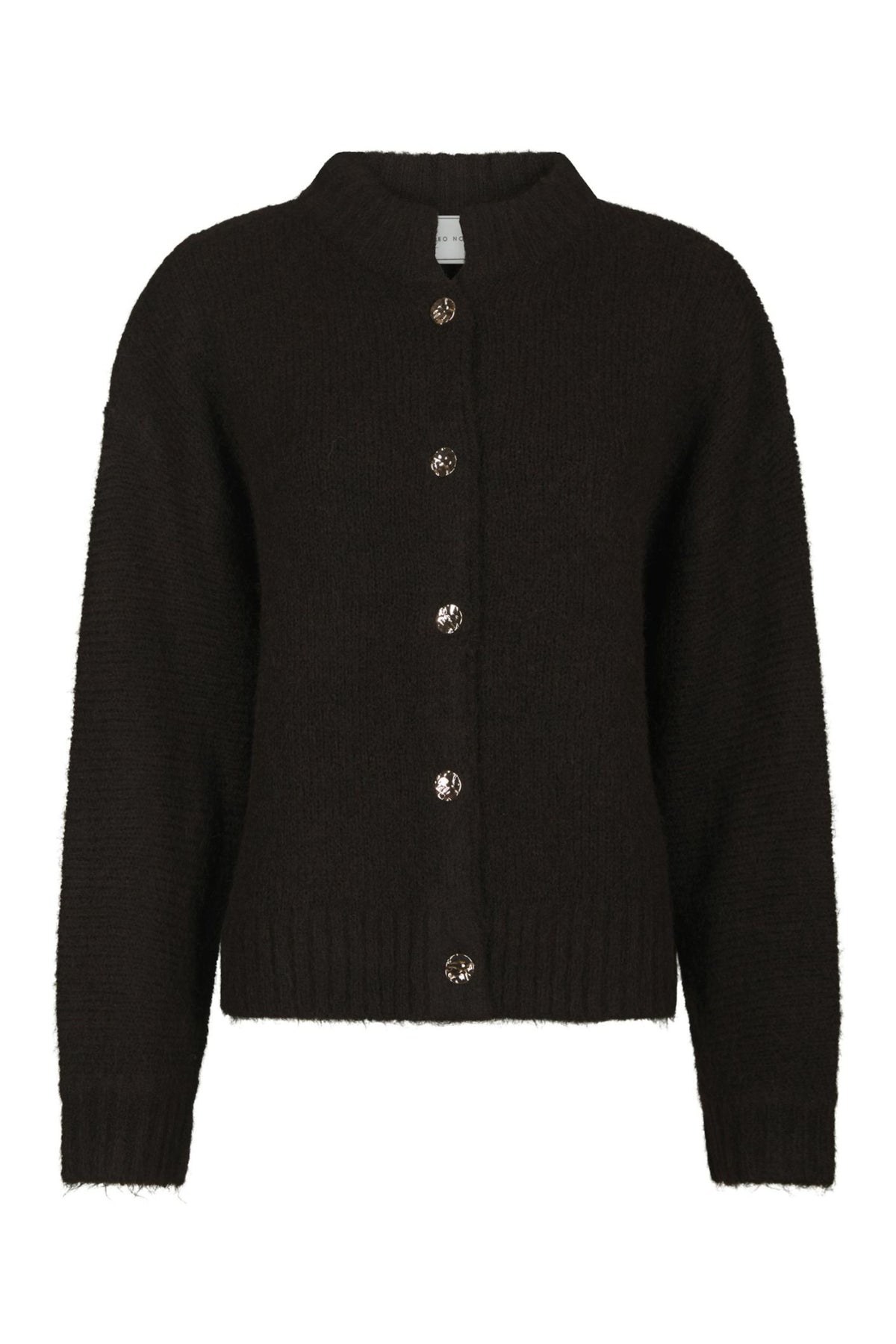 Taura Fluffy Knit Cardigan - Dark Brown