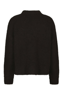 Taura Fluffy Knit Cardigan - Dark Brown