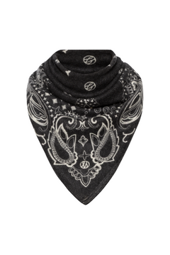 Cashmere Paisley Scarf - 65 Cm - Black & White