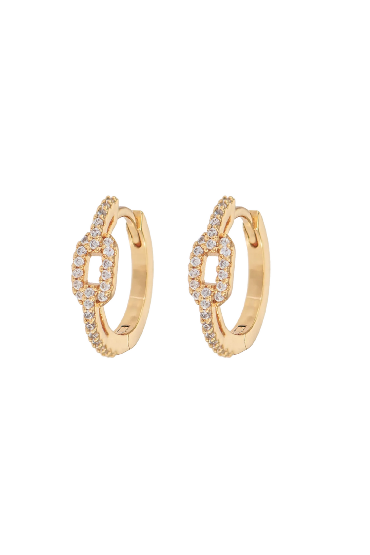 Small Chain Hoops - Gold